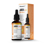 Vitaminas ADEK junior vaikams lašai (300 mcg + 10 mcg + 4 mg + 20 mcg) maisto papildas be glitimo 30 ml - Pharmovit