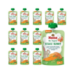 RINKINYS 12 x VEGETABLE KING (morkos - saldžiosios bulvės - žirniai) BE CUKRIO NUO 6 MĖNESIŲ DEMETER BIO 100 g - HOLLE
