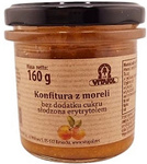 Abrikosų uogienė, saldinta eritritoliu be cukraus 160 g
