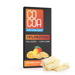 Mango baltyminis baltasis šokoladas su kolagenu be pridėtinio cukraus 65 g - COCOA