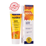 "Super white" remineralizuojanti dantų pasta su skystu emaliu be fluorido 75 ml - NORDICS