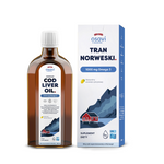 Norvegiškas omega-3 menkių kepenų aliejus (1000 mg), citrinų skonio maisto papildas 250 ml - OSAVI