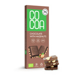 Lazdynų riešutų šokoladas 70 % mažiau cukraus bio 40 g - COCOA
