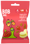 Užkandis be glitimo su obuoliais ir braškėmis be pridėtinio cukraus 40 g - BOB SNAIL