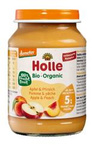 Be glitimo obuoliai - persikai nuo 5 mėnesių Demeter BIO 190 g (stiklainis) - Holle