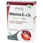 Vitaminas K2+ D3 maisto papildas 60 sublingvalių tablečių - Physalis