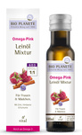 Omega rožinis - linų sėmenų aliejaus mišinys (aviečių, cinamono, ciberžolės) bio 100 ml - BIO PLANETA