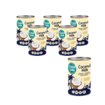 SET 6 x Kokosų pienas - konservuotas kokosų gėrimas be guaro dervos (22 % riebumo) BIO 400 ml