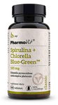 Spirulina + Chlorella mėlynai žaliosios maisto papildas (500 mg), be glitimo, 180 tablečių – Pharmovit