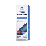 Norvegiškas omega-3 menkių kepenų aliejus (1000 mg), citrinų skonio maisto papildas 500 ml - OSAVI
