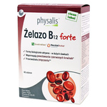 Geležis + vitaminas B12 forte maisto papildas 45 tabletės - Physalis